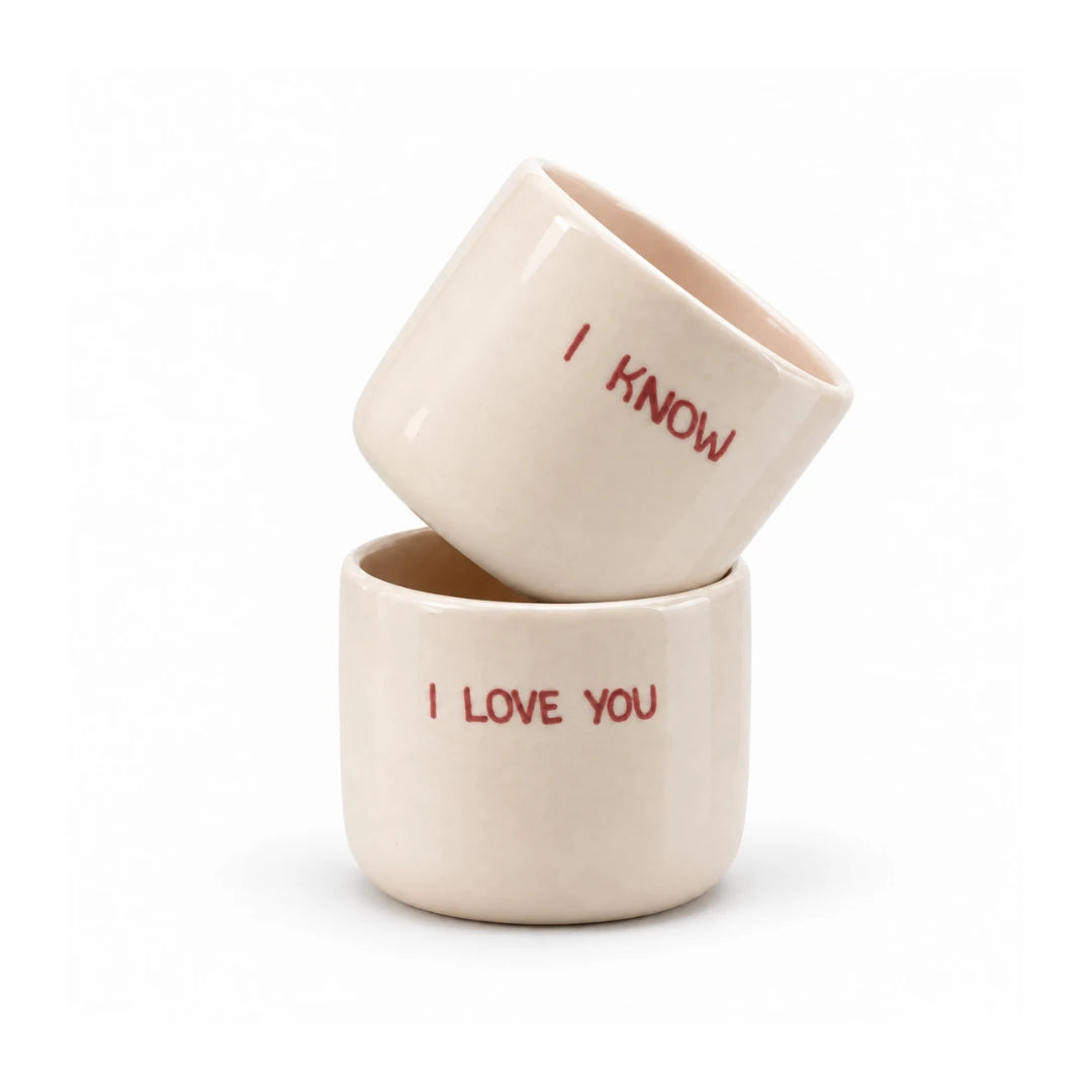 I Love You & I Know El Yazılı Seramik Kupa